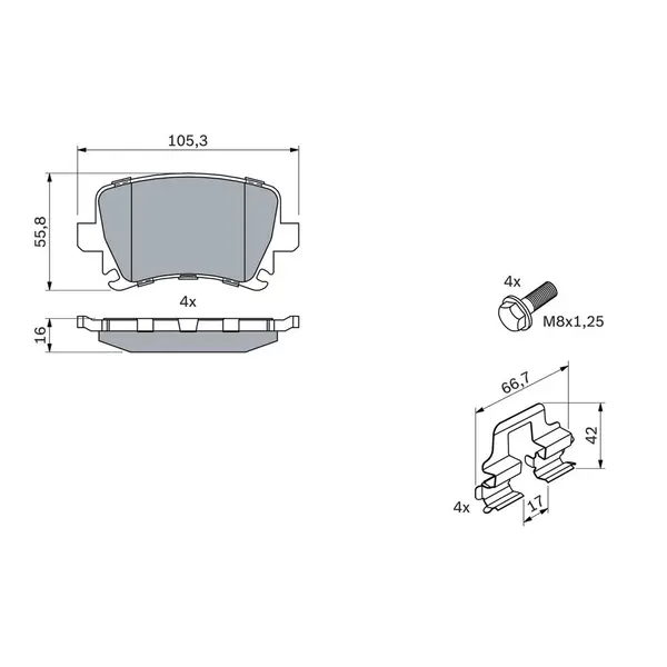 Set placute frana disc BOSCH 0 986 494 595
