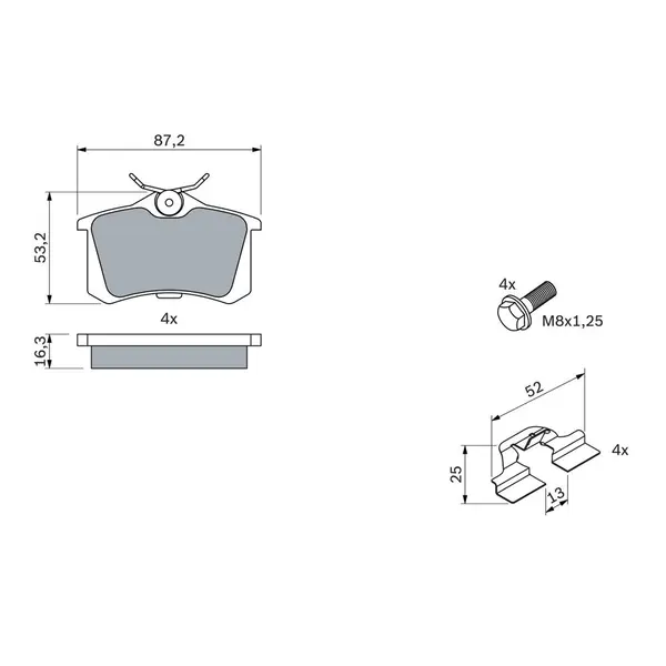 Set placute frana disc BOSCH 0 986 494 596