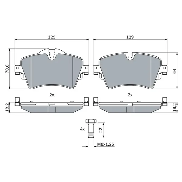 Set placute frana disc BOSCH 0 986 494 736