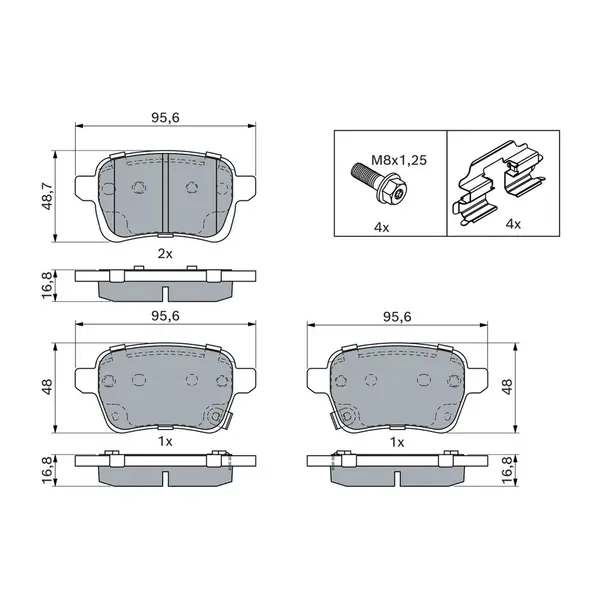 Set placute frana disc BOSCH 0 986 494 747