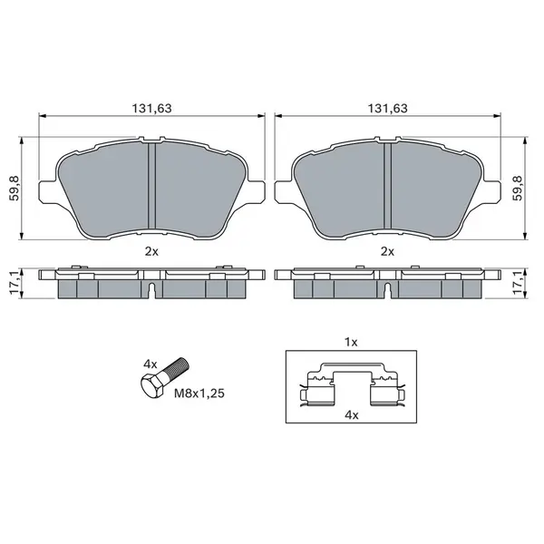 Set placute frana disc BOSCH 0 986 494 792
