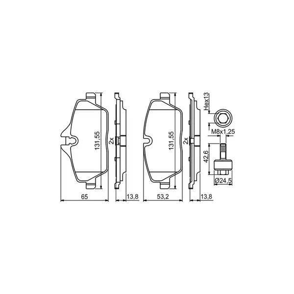 Set placute frana disc BOSCH 0 986 494 813