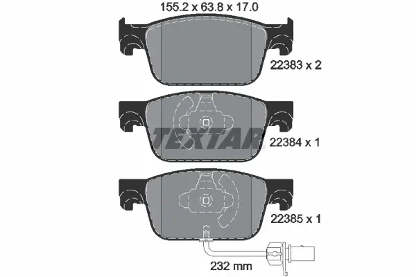Set placute frana disc TEXTAR 2238301