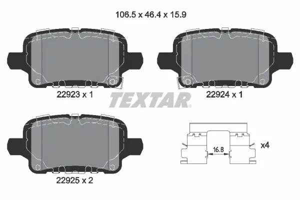 Set placute frana disc TEXTAR 2292301