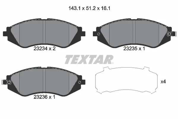 Set placute frana disc TEXTAR 2323401