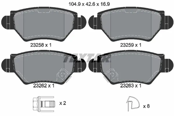 Set placute frana disc TEXTAR 2325803
