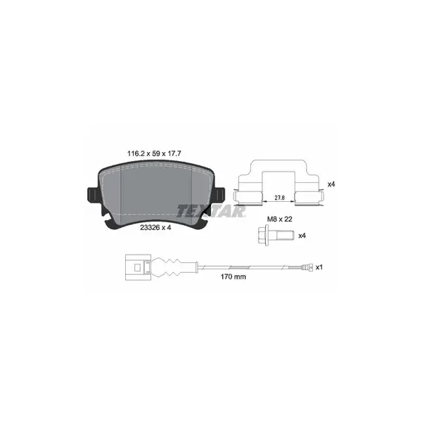 Set placute frana disc TEXTAR 2332602