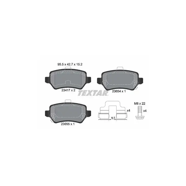 Set placute frana disc TEXTAR 2341703