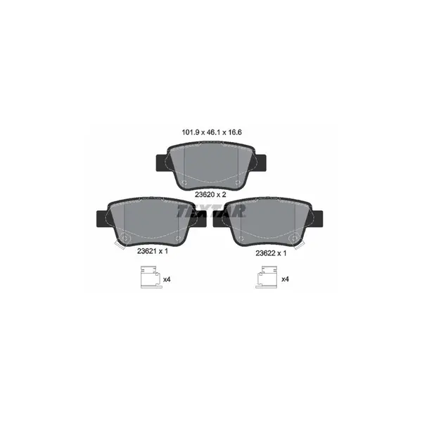Set placute frana disc TEXTAR 2362002