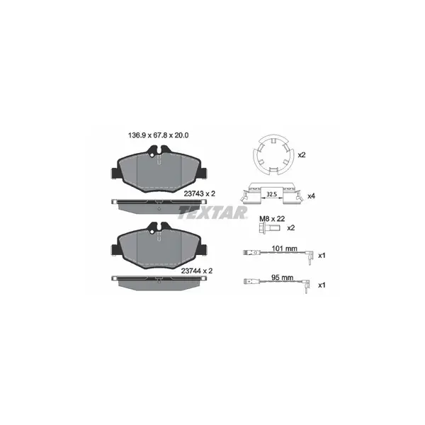 Set placute frana disc TEXTAR 2374303