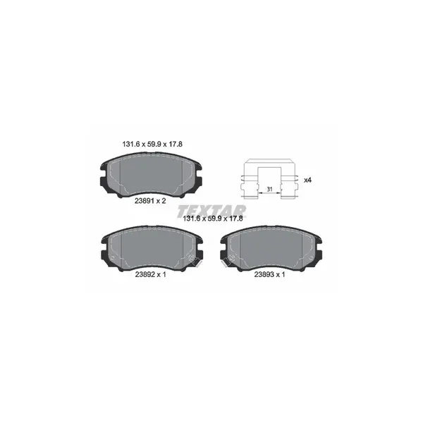 Set placute frana disc TEXTAR 2389105