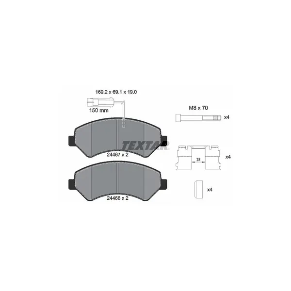 Set placute frana disc TEXTAR 2446703