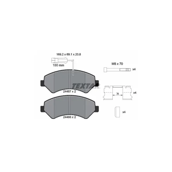 Set placute frana disc TEXTAR 2446705