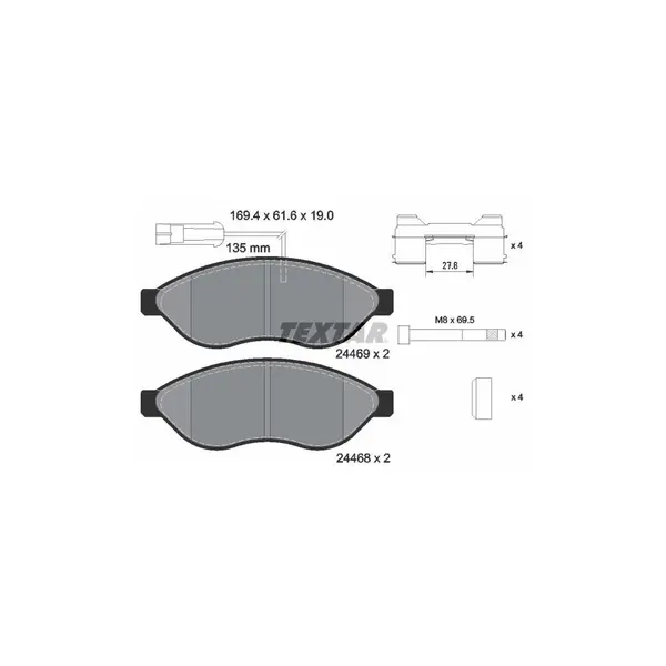 Set placute frana disc TEXTAR 2446901