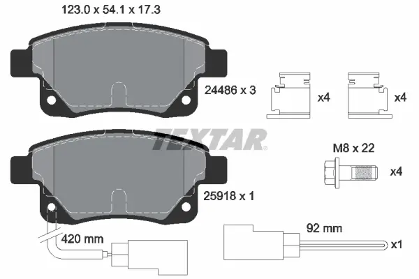 Set placute frana disc TEXTAR 2448601