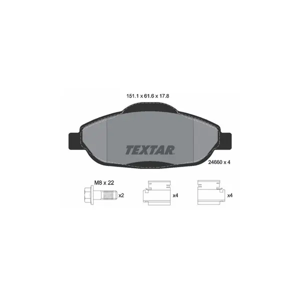 Set placute frana disc TEXTAR 2466001