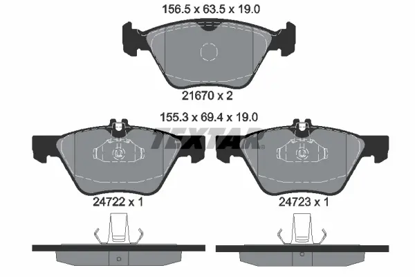Set placute frana disc TEXTAR 2472201