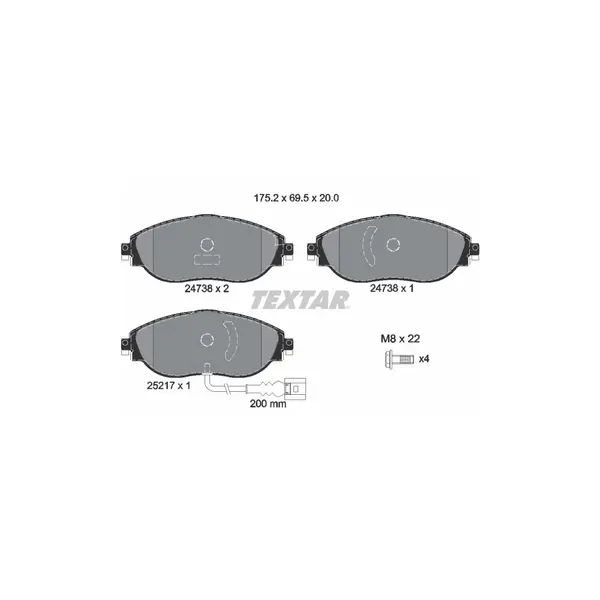 Set placute frana disc TEXTAR 2473801