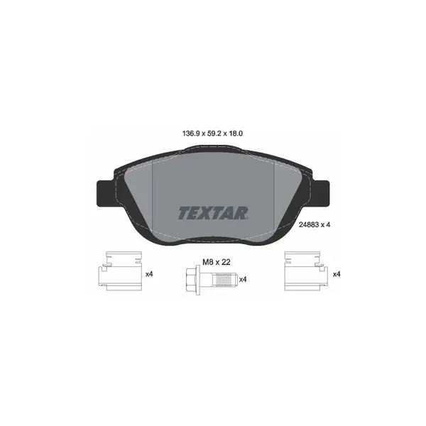 Set placute frana disc TEXTAR 2488301