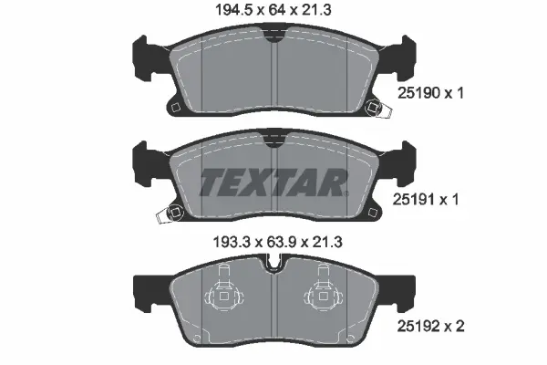 Set placute frana disc TEXTAR 2519001