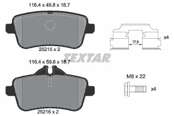 Set placute frana disc TEXTAR 2521502