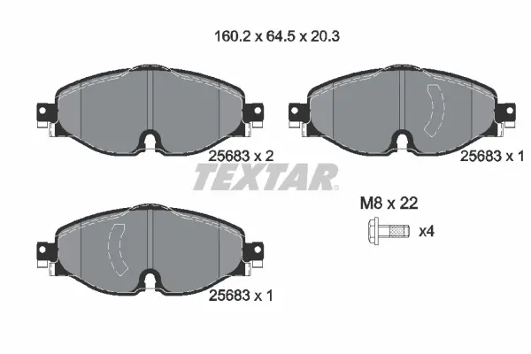Set placute frana disc TEXTAR 2568303