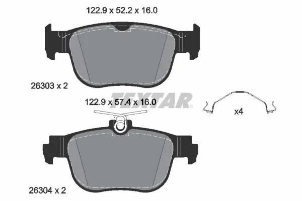 Set placute frana disc TEXTAR 2630301