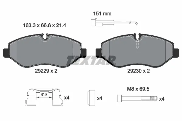Set placute frana disc TEXTAR 2922902