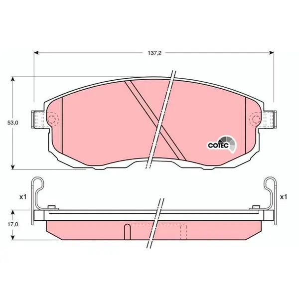 Set placute frana disc TRW GDB1003