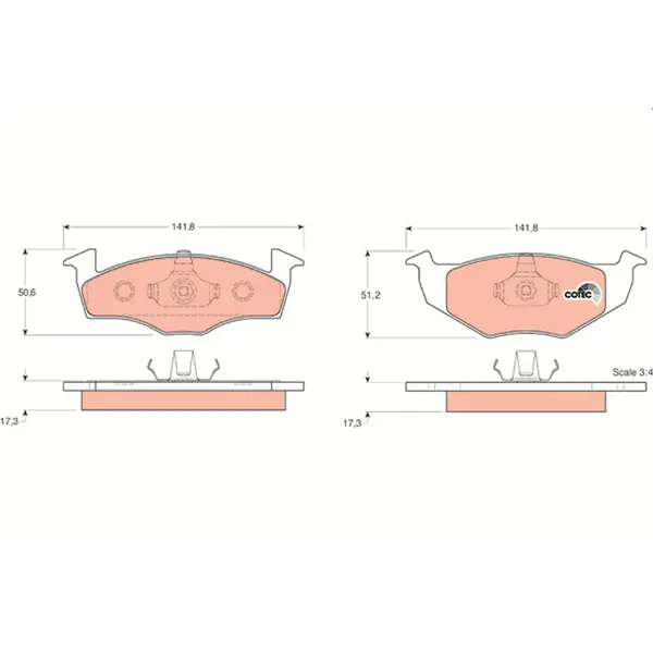 Set placute frana disc TRW GDB1274