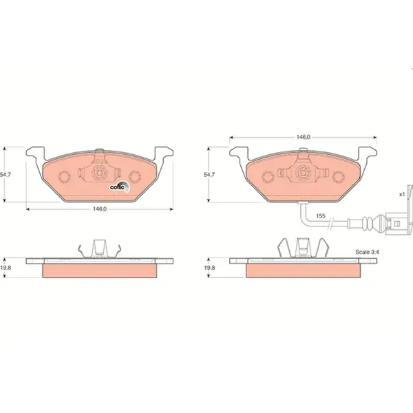 Set placute frana disc TRW GDB1386