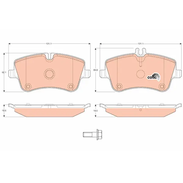 Set placute frana disc TRW GDB1413