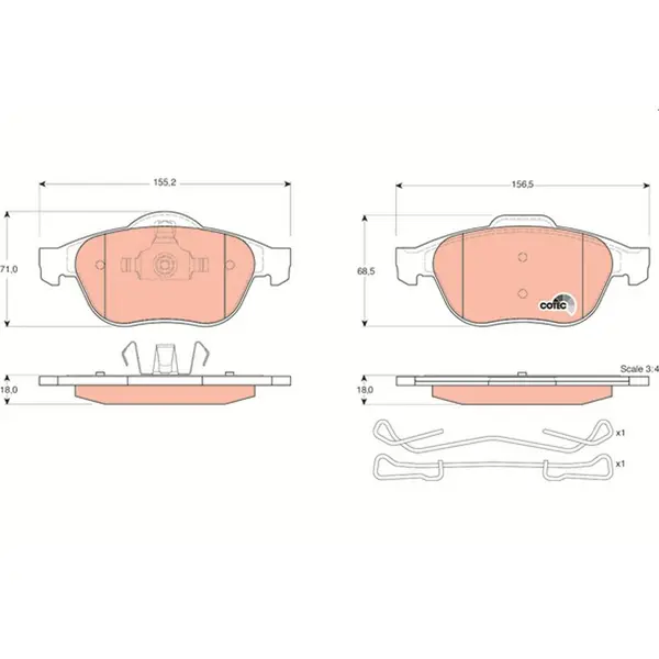 Set placute frana disc TRW GDB1468
