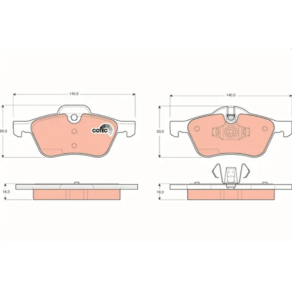 Set placute frana disc TRW GDB1476