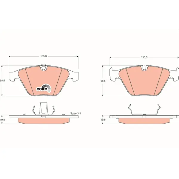 Set placute frana disc TRW GDB1498
