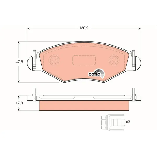 Set placute frana disc TRW GDB1500