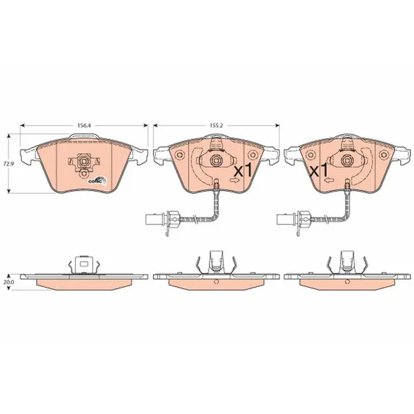 Set placute frana disc TRW GDB1554