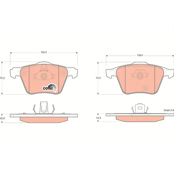 Set placute frana disc TRW GDB1565