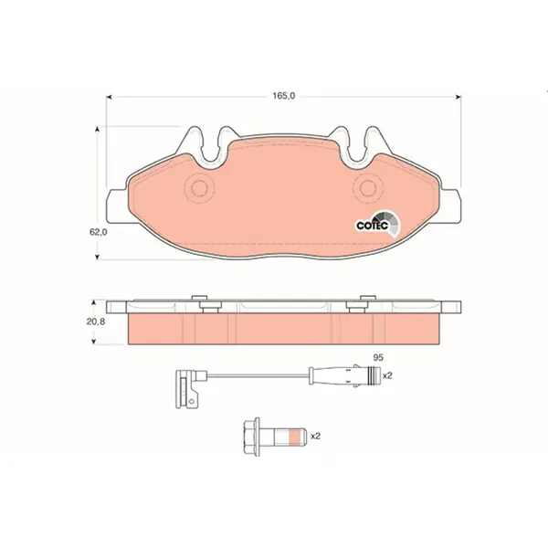 Set placute frana disc TRW GDB1600