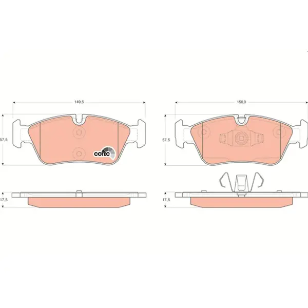 Set placute frana disc TRW GDB1625
