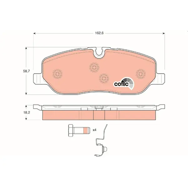 Set placute frana disc TRW GDB1631