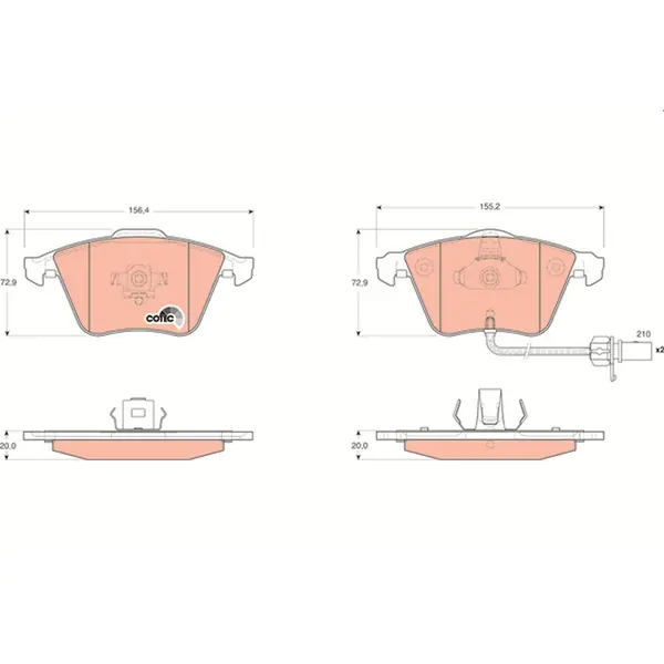 Set placute frana disc TRW GDB1659