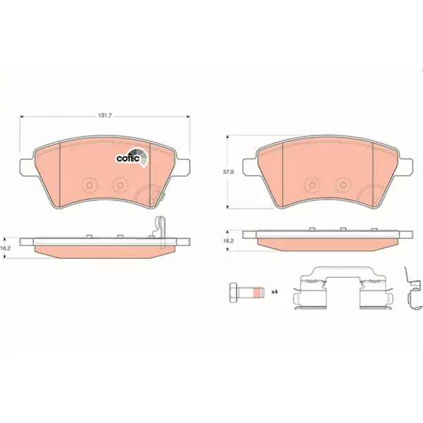 Set placute frana disc TRW GDB1673