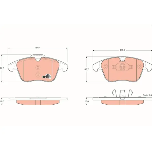 Set placute frana disc TRW GDB1683