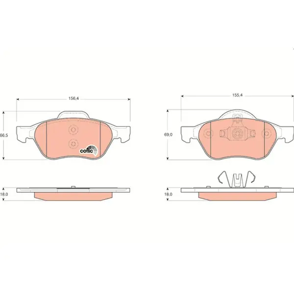 Set placute frana disc TRW GDB1687
