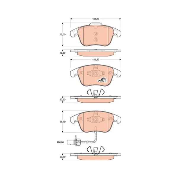 Set placute frana disc TRW GDB1814