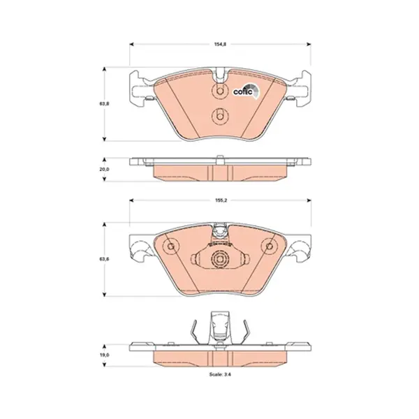Set placute frana disc TRW GDB1882