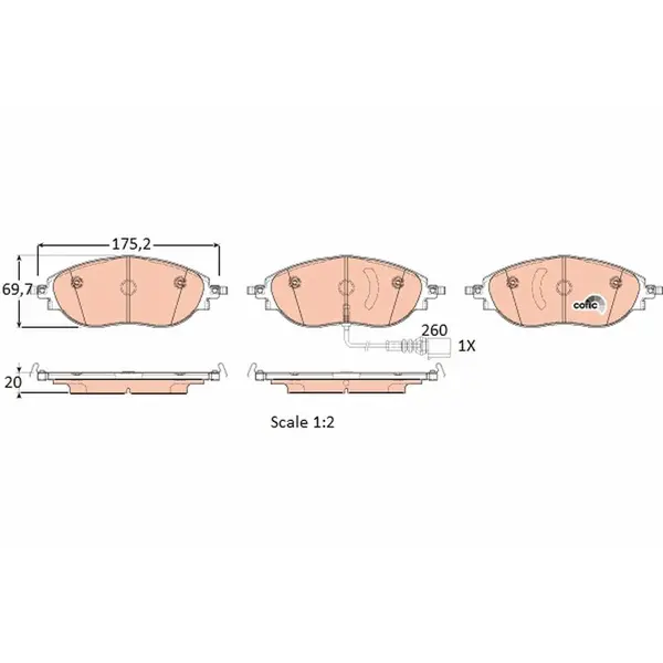 Set placute frana disc TRW GDB1918