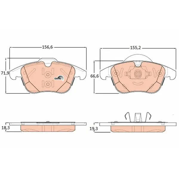 Set placute frana disc TRW GDB1925