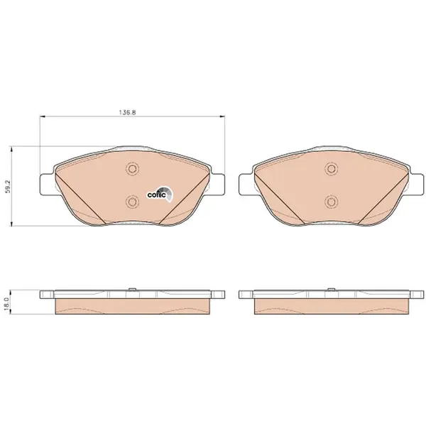Set placute frana disc TRW GDB1926